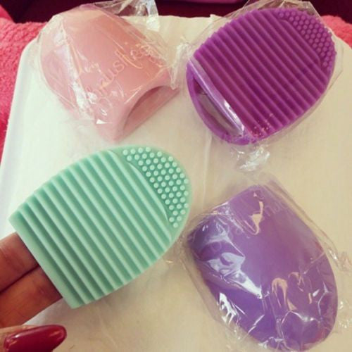 Silicone Brush Egg Makeup Brush Cleaner Scrubber Board Cosmetic