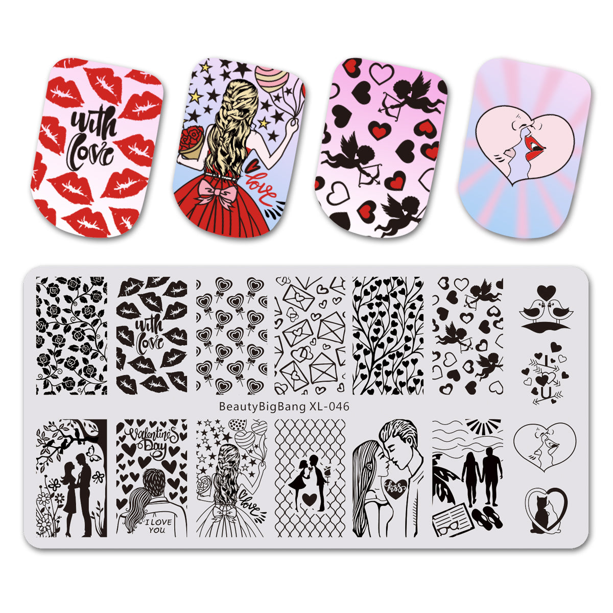 PUEEN Nail Art Stamp Designer Kit, Metal Stamping Plate, 12 Patterns -  Walmart.com