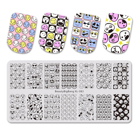 Emoji Facial Expression Round Nail Stamping Plate BBBXL-083