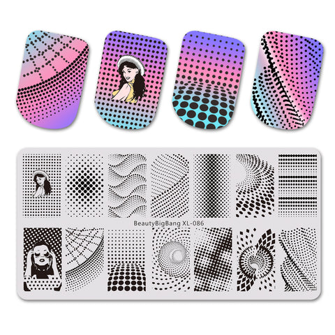 Geometry Rotating Stripe Nail Stamping Plate BBBXL-086