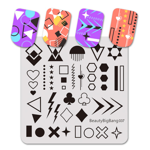 Geometric Patterns Nail Stamping Plates BBBS-037