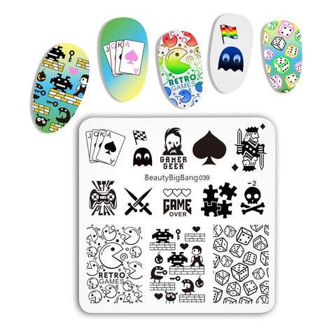 Nail Template Game Theme  Nail Stamping Plates BBBS-039