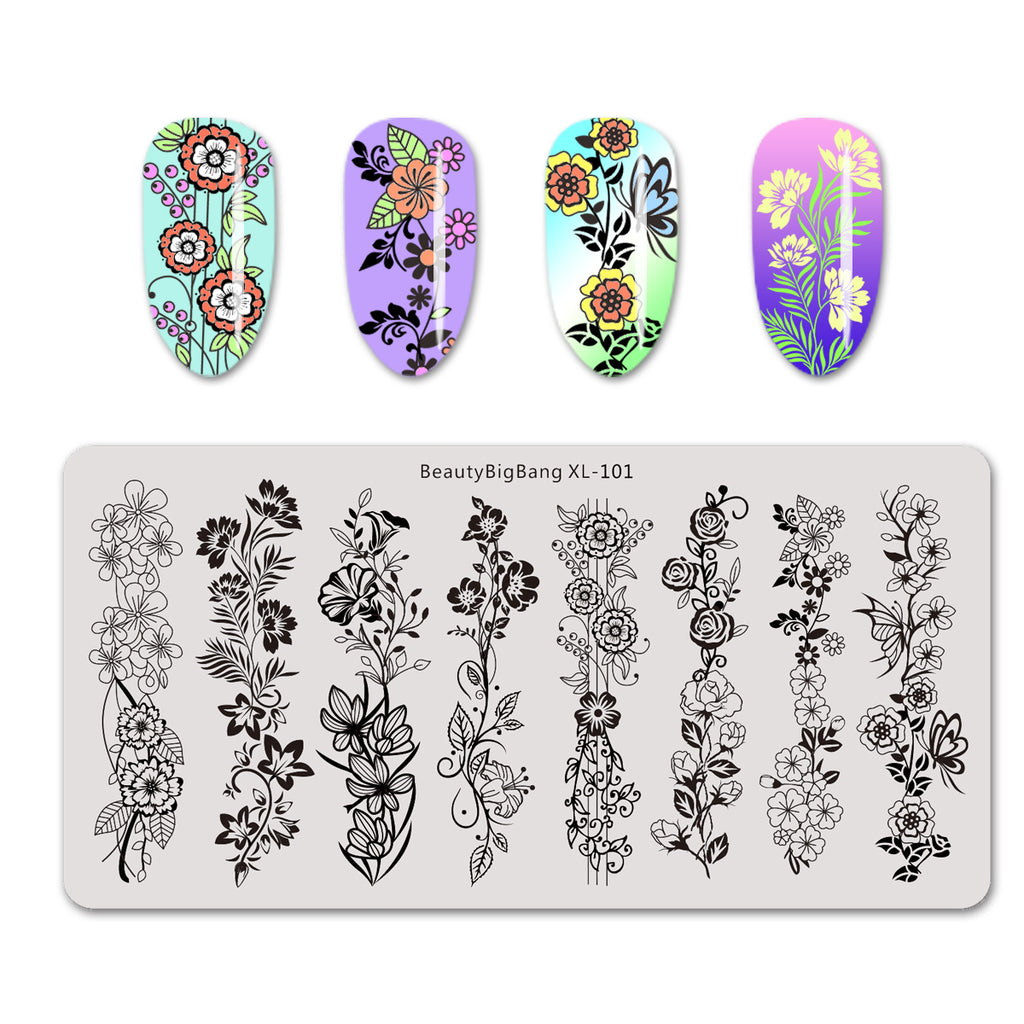 Flower Vine Pattern Nail Stamping Plates BBBXL-101