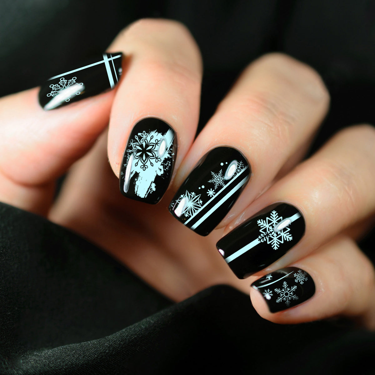 Nail art Stamping Plate Template Manicure Christmas Snow BeautyBigBang
