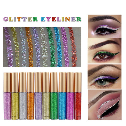 Glitter Sequins Shiny Bright Flashing Eye Liquid Eyeliner For Makeup