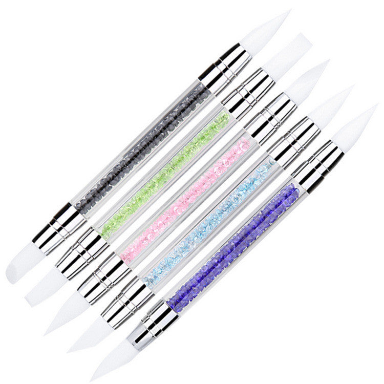 5 Pcs Dual Tipped Silicone Nail Tools Nail Art Sculpture Pen