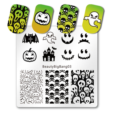7Pcs Nail Stamping Plate Halloween Theme Nail Art Plates Swirl Line Nail  Stamping Plates Skull Ghost French Tip Nail Stamp Plate Geometric Wave  Stripes Snake Flower Nail Art Stamp Stencils Template 