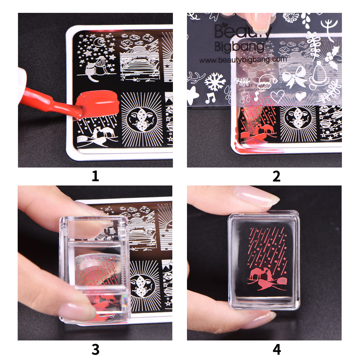 Rectangle Clear Silicone Nail Art Stamper With Scraper Nail - Temu