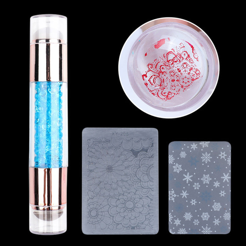 1pcs Nail Art Brush Sponge Silicone Stamper Double Head Pen Used For  Painting Acrylic Powder Fake Nails Accessories Tool LA944